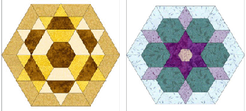 Hexagon acrylic quilt templates